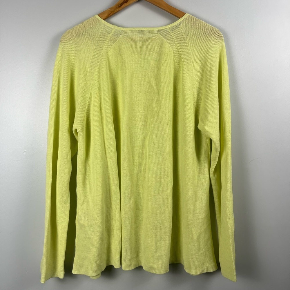 Eileen Fisher Green Yellow organic Linen Cotton Knit Sweater size XL - Picture 4 of 4